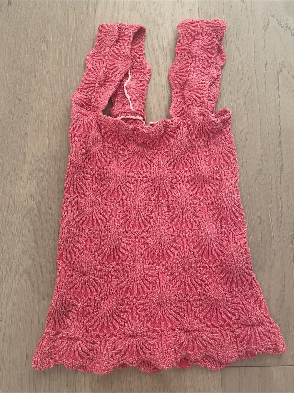 Altar'd State Coral Pink Textured Knit Tank